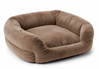Comfortable Plush Brown Pet Bed for Dogs and Cats