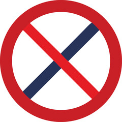 Obraz premium Prohibition sign with red circle and crossing lines for forbidden action