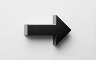 Isolated black arrow pointing right on white background