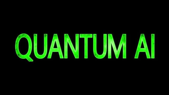 quantum ai text animation. Flickering neon glowing Quantum ai sign animated. Neon Glow Text Effect with Word QUANTUM AI