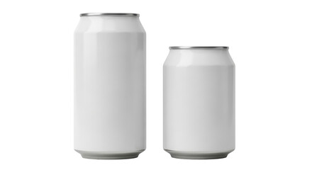 Isolated blank aluminum cans ready to be filled with soda or some other beverage