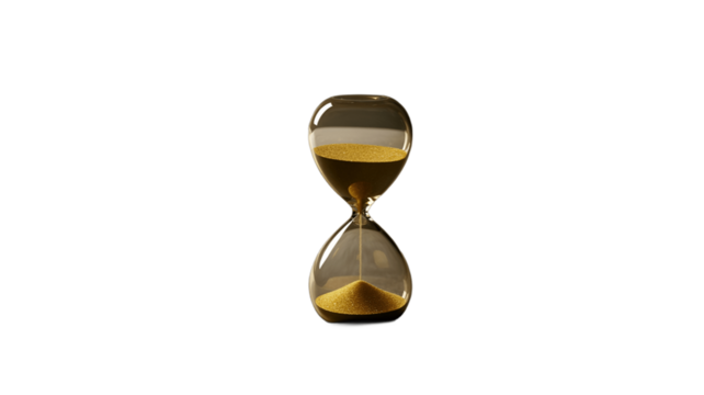 An Hourglass representing Time and passing of Sand.