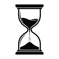 Hourglass Silhouette Time Measurement and Sand Flow