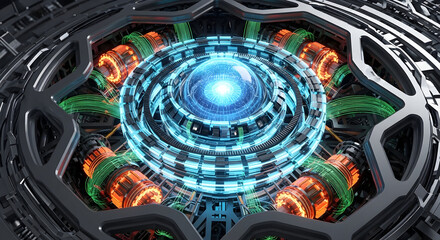 Fototapeta premium Futuristic energy core technology illustration