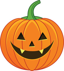 Traditional Halloween pumpkin design, Scary jack-o-lantern pumpkin illustration