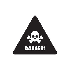 Skull and crossbones icon, Death symbol, danger or poison icon, skull icon vector art silhouette design, vector illustration eps 10.