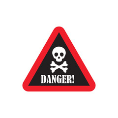 Skull bones stencil icon silhouette, Danger Silhouette, Skull and Crossbones Icon, Danger Warning Symbol, Vector Illustration eps 10.