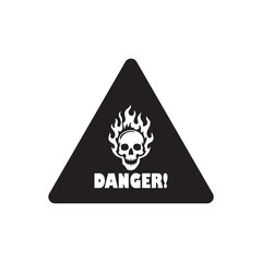 Skull and crossbones icon, Death symbol, danger or poison icon, skull icon vector art silhouette design, vector illustration eps 10.