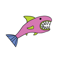 kids drawing shark colorful illustration