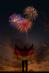 Girl with National flag of Germany on Independence day