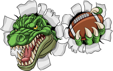 Crocodile Dinosaur Alligator Football Sport Mascot © Christos Georghiou