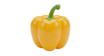 Isolated yellow bell pepper ready for cooking, healthy diet, culinary, and gastronomy use
