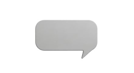 Isolated gray cartoon speech bubble, message symbol. Communication, dialogue icon