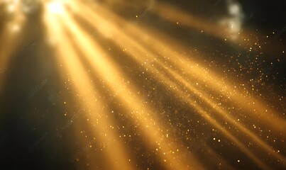Golden light rays and dust particles.