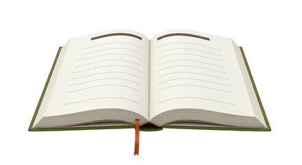 Isolated open journal on a table for planning or writing in study or business concept