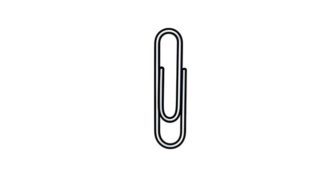 White paperclip isolated on transparent background - Powered by Adobe