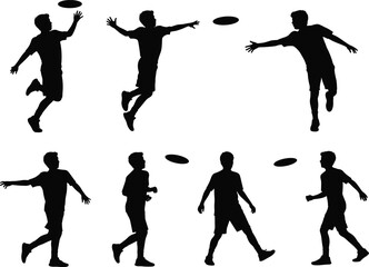 Boys playing frisbee silhouette, children outdoor activity, kids throwing disc, summer sports fun, active lifestyle, fitness exercise, youth recreation, healthy game