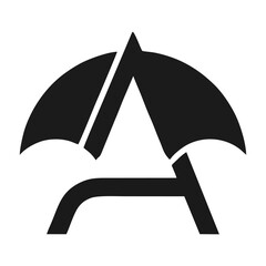 Abstract 'A' Umbrella Logo Protective Insurance Concept