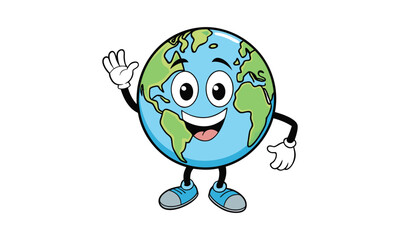 Smiling Globe Cartoon