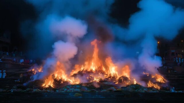 Discover the rituals of a Hindu funeral in India, from the offering of funeral flowers and chanting of mantras to ash immersion in sacred rivers, reflecting deep 