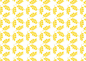 Wheat pattern vector on white background. Oat or Grain pattern. Paddy backdrop.