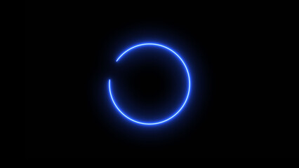 abstract glowing neon frame circle icon illustration background 4k.