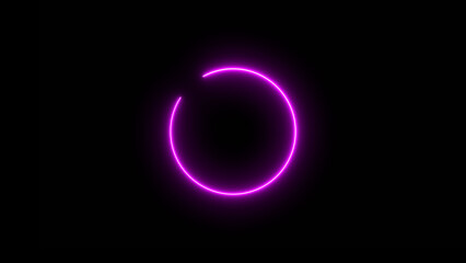 Abstract glowing blue neon circle loading icon illustration background 4k.