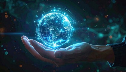 Golden Bitcoin Coin with Digital Network Background Cryptocurrency Concept