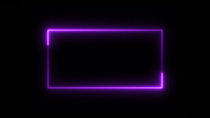 Abstract beautiful neon frame rectangle icon illustration background 4k.