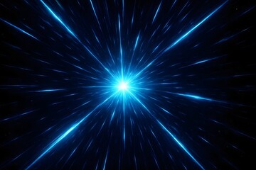 Obraz premium Blue Light Streaks Exploding From Center Keywords: abstract, background, blue, bright, burst