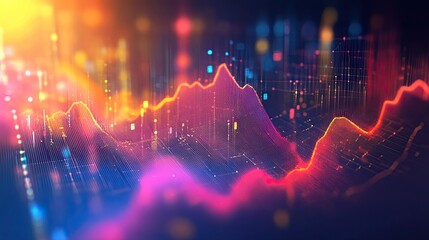 A digital artwork of a colorful cityscape at night with vibrant lights and bokeh effects, creating a lively and futuristic urban atmosphere