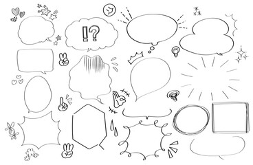 手描きのかわいいラフなふきだし