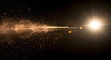 Dart Flying Through Air with Gold Particle Effect