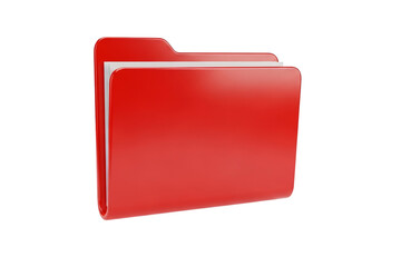 3d Rendering of Red Folder Isolated on White Background
