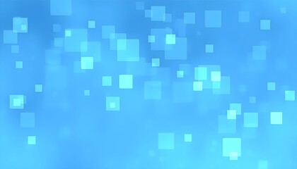 Abstract blue background with glowing, semi-transparent squares floating in a soft focus.
