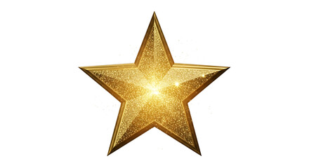 Obraz premium Glowing golden five-pointed star shining brightly with a warm radiant glow and light effects