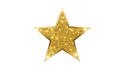 Sparkling golden star shape symbol of excellence achievement and success against a contrasting backdrop