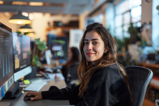 Chica joven en la oficina