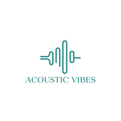 Minimalist teal sound wave logo with 