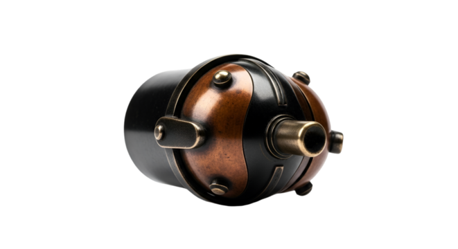 Steampunk Style Mechanical Device with Copper and Brass Accents