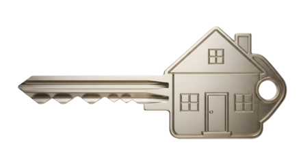 House Shaped Key with Silver Finish home real estate
