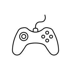 Outline drawing of a wired game controller silhouette