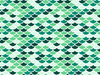 Fish scales seamless pattern. Repeating geometric background in green tones and green shades © Цілуйко Єлизавета