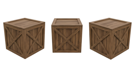 Three Wooden Crates Arranged in a Row (472) graphic