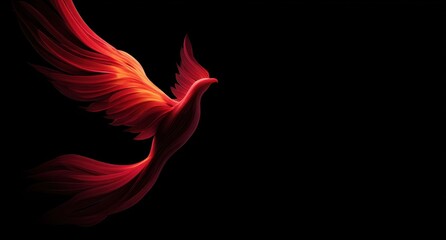 Phoenix rising on black background