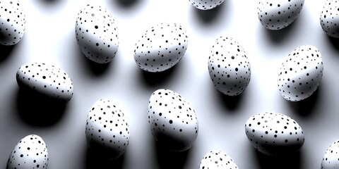 polka dot eggs scattered on a background during a festive occasion