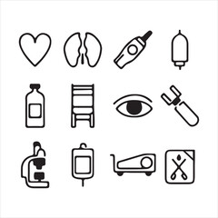set of medical vector icons collection.