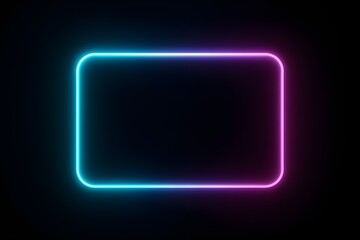 Rounded Rectangle Neon Frame With Gradient border glowing