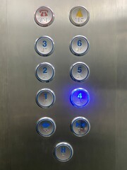 close up of a metal button