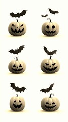 Creative pumpkin and bat decorations for Halloween celebration in a fun, style